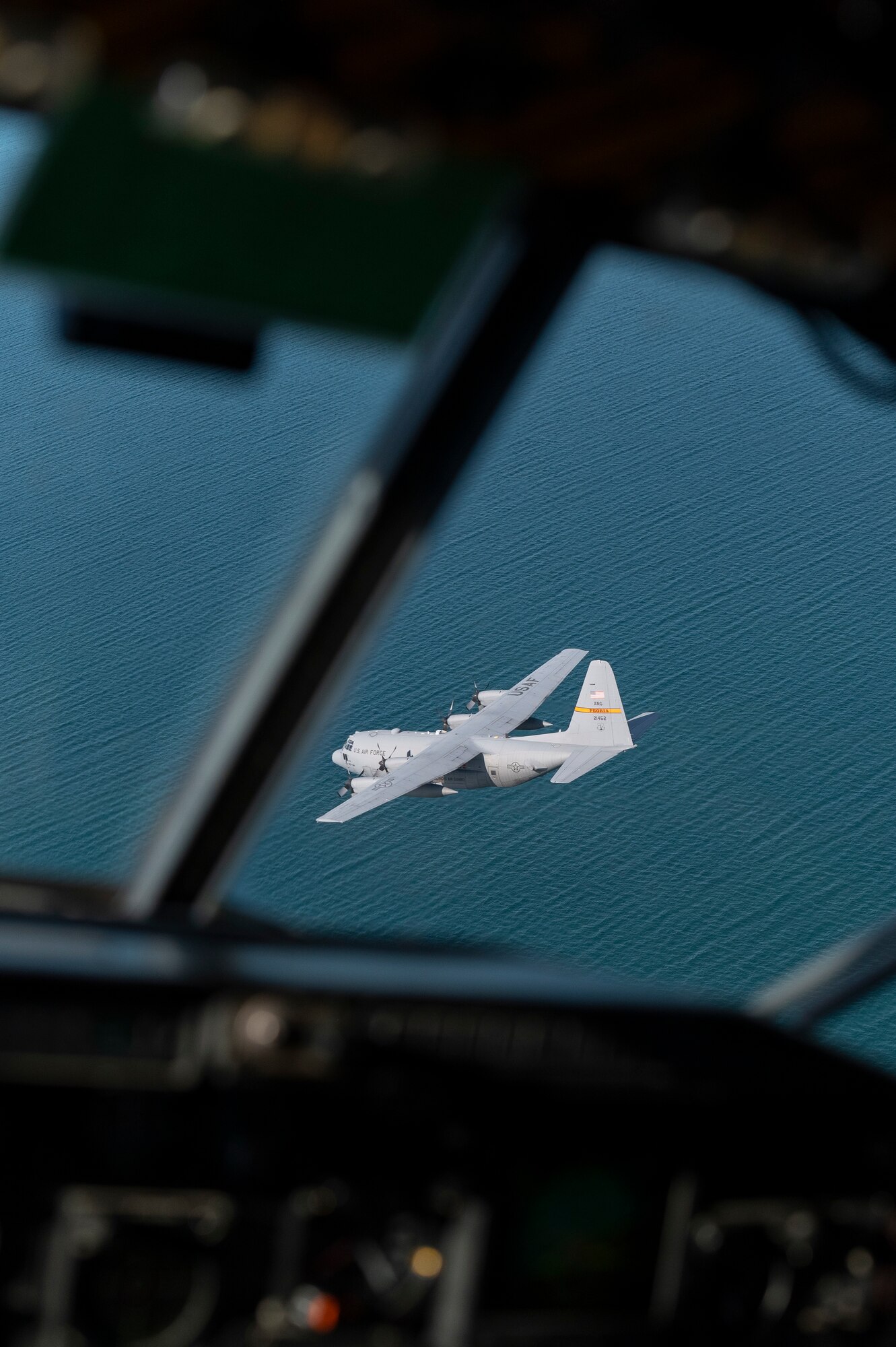 Two C-130 Hercules with the Peoria Air National Guard’s 182nd Airlift Wing participate in integrated combat turns at the Combat Readiness Training Center, Alpena, MI, June 9, 2022.