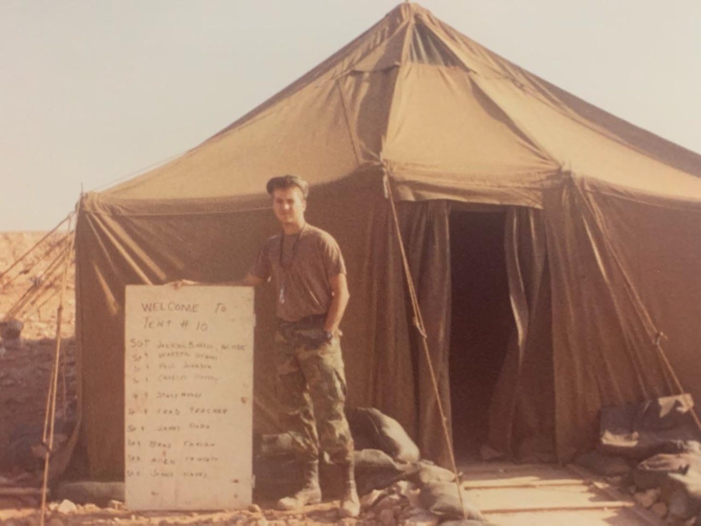 SGM Paul Johnson poses during the early years of his career during Operation Desert Storm.