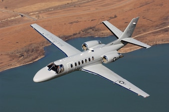 A UC-35D wings along over the North Carolina countryside during a maintenance flight in March 2011.