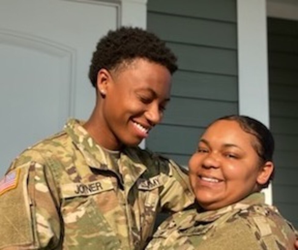 Sgt. Phillicia Lewis (right) and Spc. Dejia Joyner (left)