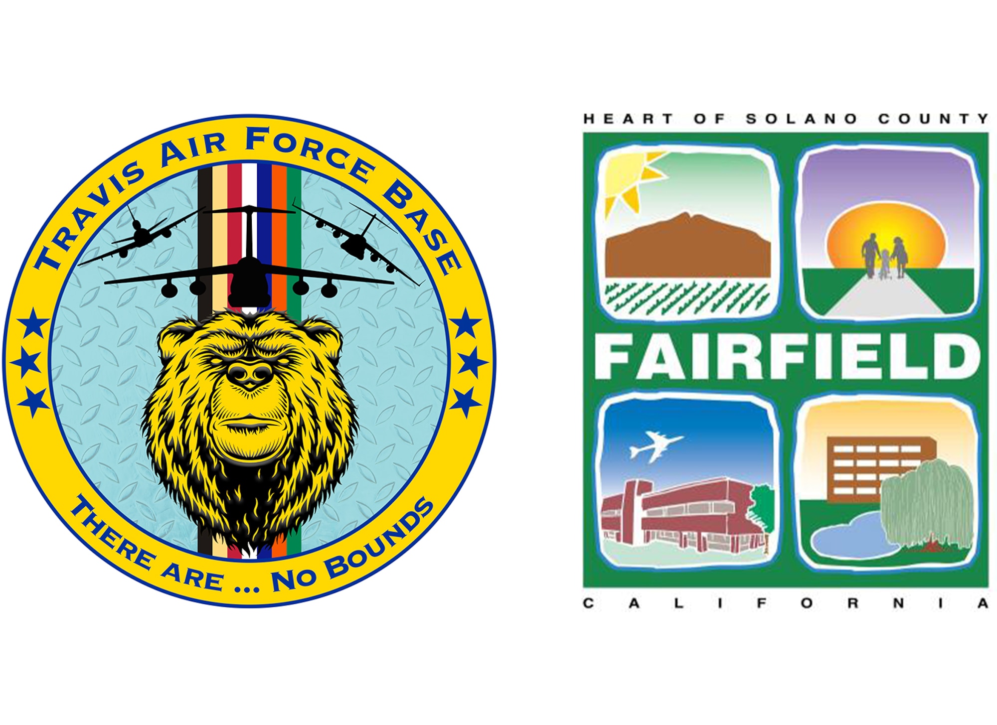 Logos of Travis AFB and city of Fairfield