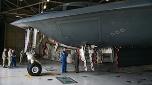 NASA personnel tour the hangar of a U.S. Air Force B-2 Spirit stealth bomber at Whiteman Air Force Base, Missouri, June 7, 2022. NASA and the 509th Bomb Wing engaged in cross-organizational communication, discussing common mission components between the two organizations. Finding new ways to enhance current partnerships ensures innovation and growth, allowing men and women of the 509th BW to maintain the most lethal combat force in the world.