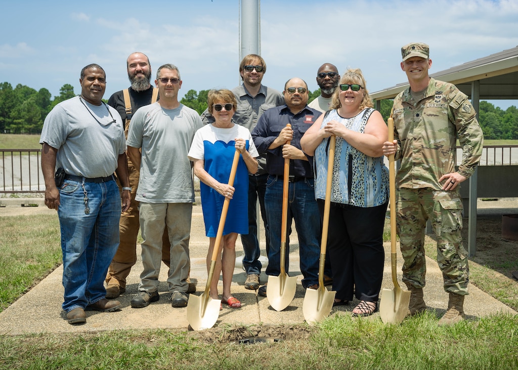 Group of people with shovels