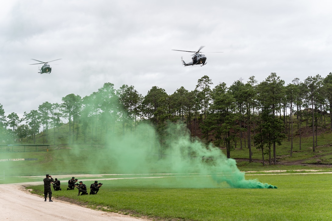 Members of the Honduran military performed a demonstration for visiting officials during Fuerzas Comando 2022.