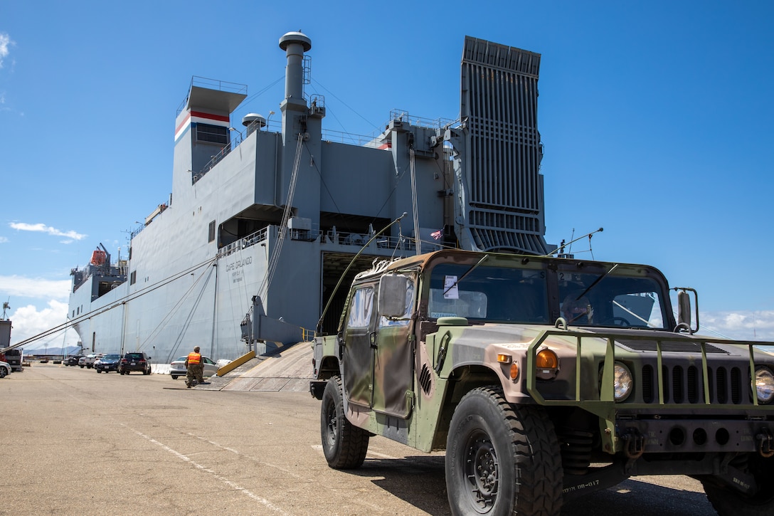 390th Seaport Operations Company Soldiers execute roll-on/roll off operations