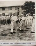 Tony Agresta in a Coast Guard band in Charleston, N.C., marches during Victory in Europe (VE) Day, May 8, 1945. Photo courtesy of the Agresta family.