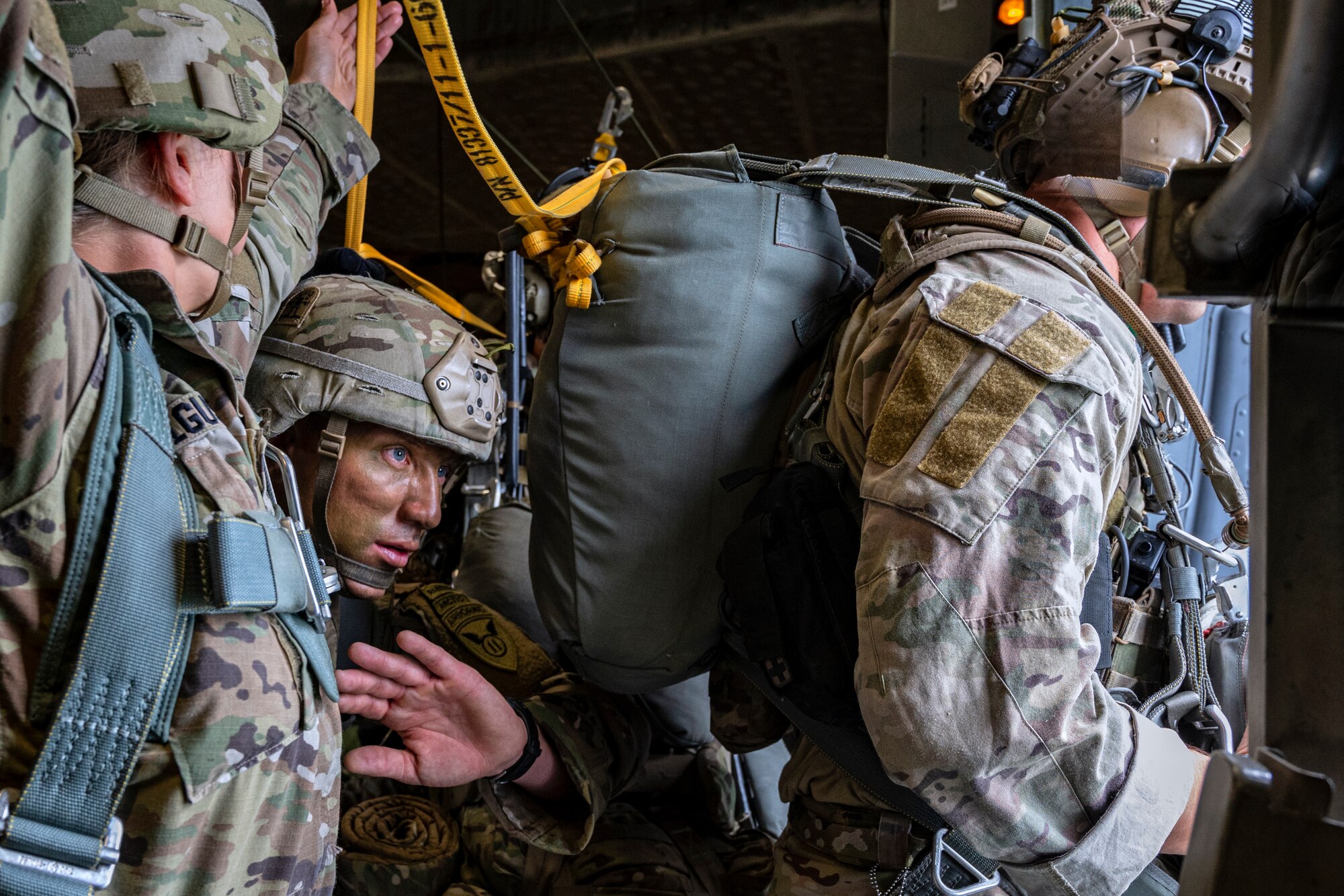 Photo of paratroopers preparing for airborne operations