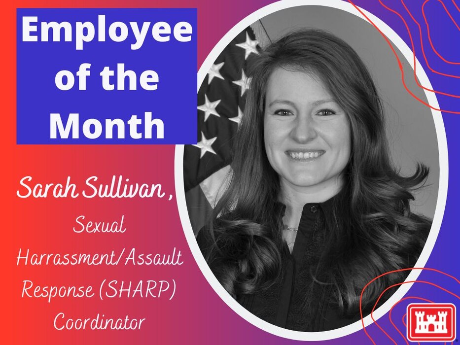 On Wednesday June 15, 2022, USACE Great Lakes and Ohio River Division Commander, Col. Kimberly Peeples, named Sarah Sullivan, Sexual Harassment/Assault Response and Prevention Coordinator, as Employee of the Month. Sullivan was nominated by Equal Employment Opportunity Officer, Tracy Baker.