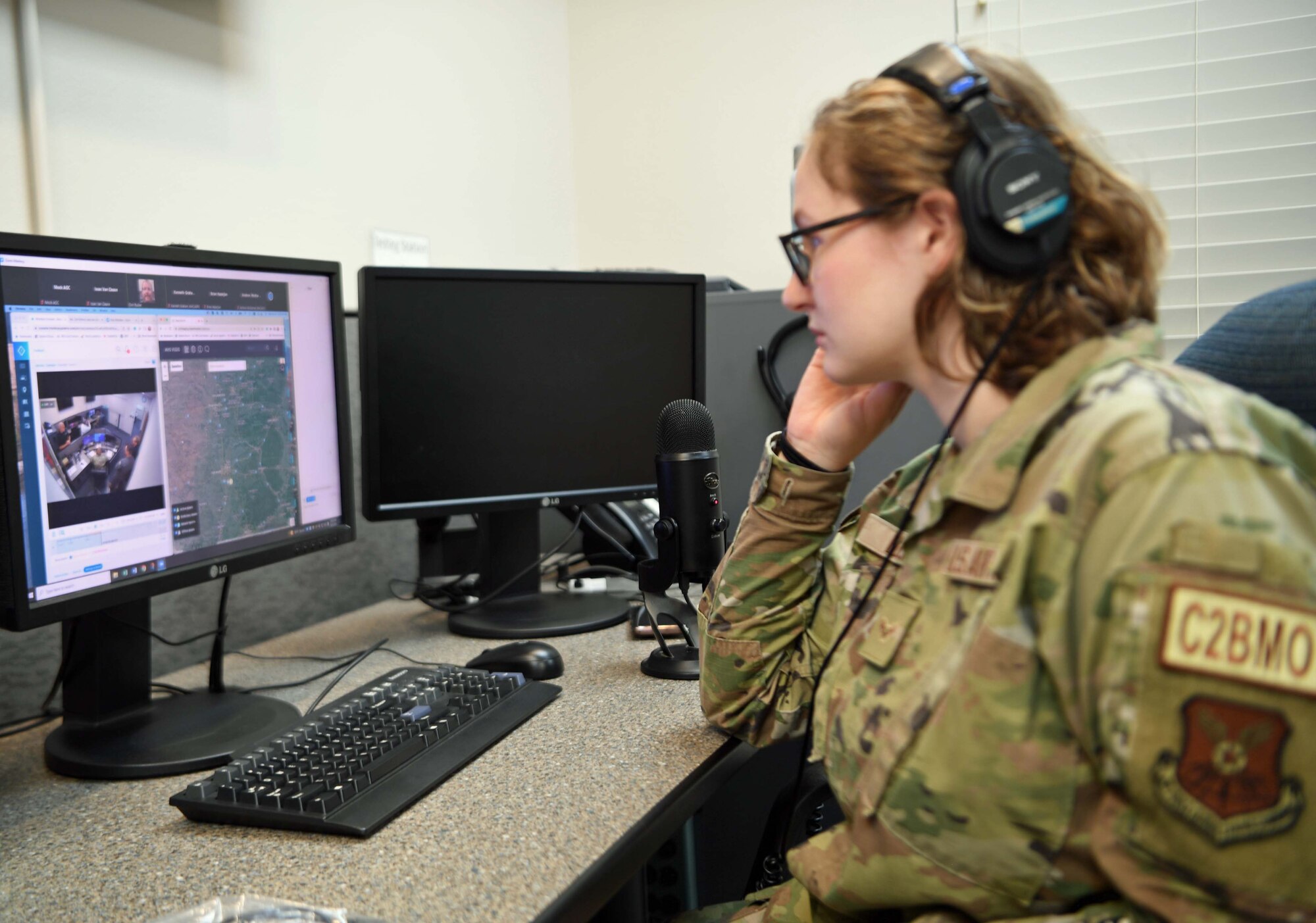 Watching the B-52 route at the air operations center