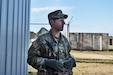 U.S. Army Reserve Staff Sgt. Ian Fairweather, Observer Coach/ Trainer, 1-338th Training Support Battalion, 85th U.S. Army Reserve Support Command, observes the training area during the Spartan Warrior Three training exercise at Fort McCoy, Wisconsin, June 19, 2022.