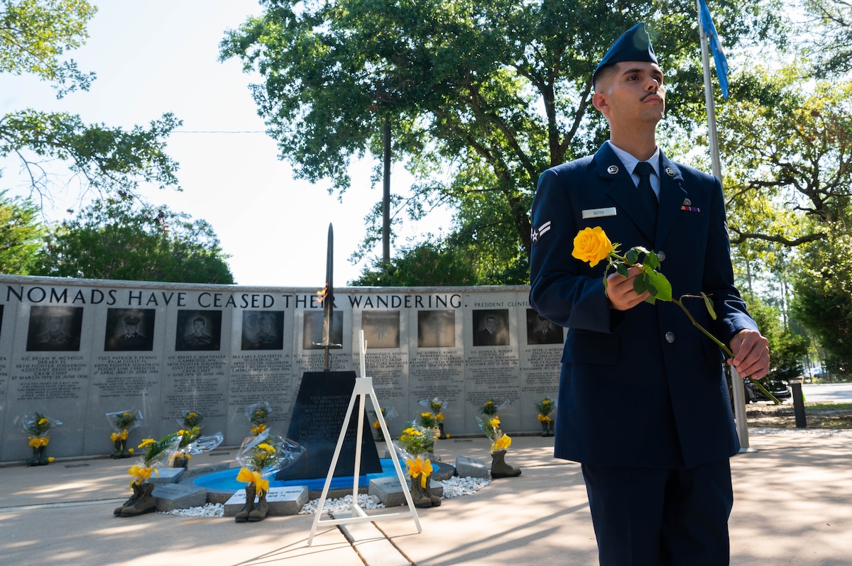 On June 25, 1996, 19 Airmen were killed and 498 U.S. and international military and civilians were injured in a terrorist attack,12 of the 19 killed were Nomads.