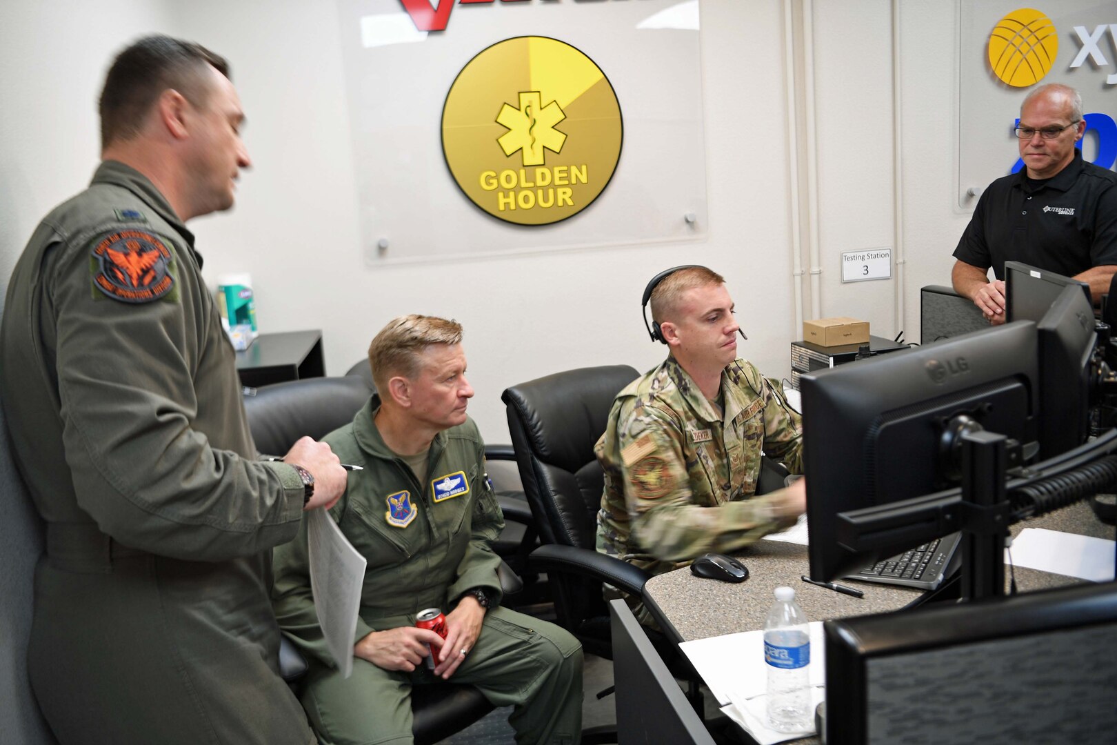 8th Air Force leadership observes the IRIS B-52 demo