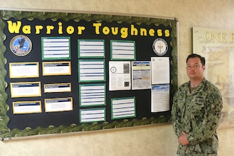 Intelligence Specialist Chief Wade Bowman, assigned to Information Warfare Training Command (IWTC) Virginia Beach, has been a vital component of the command's Warrior Toughness (WT) program and has helped usher in a mindset focused on encouraging mental health awareness.