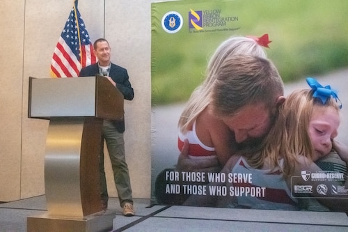 Photo of Col. John Robinson delivered opening remarks to a Yellow Ribbon event in Atlanta, June 18.