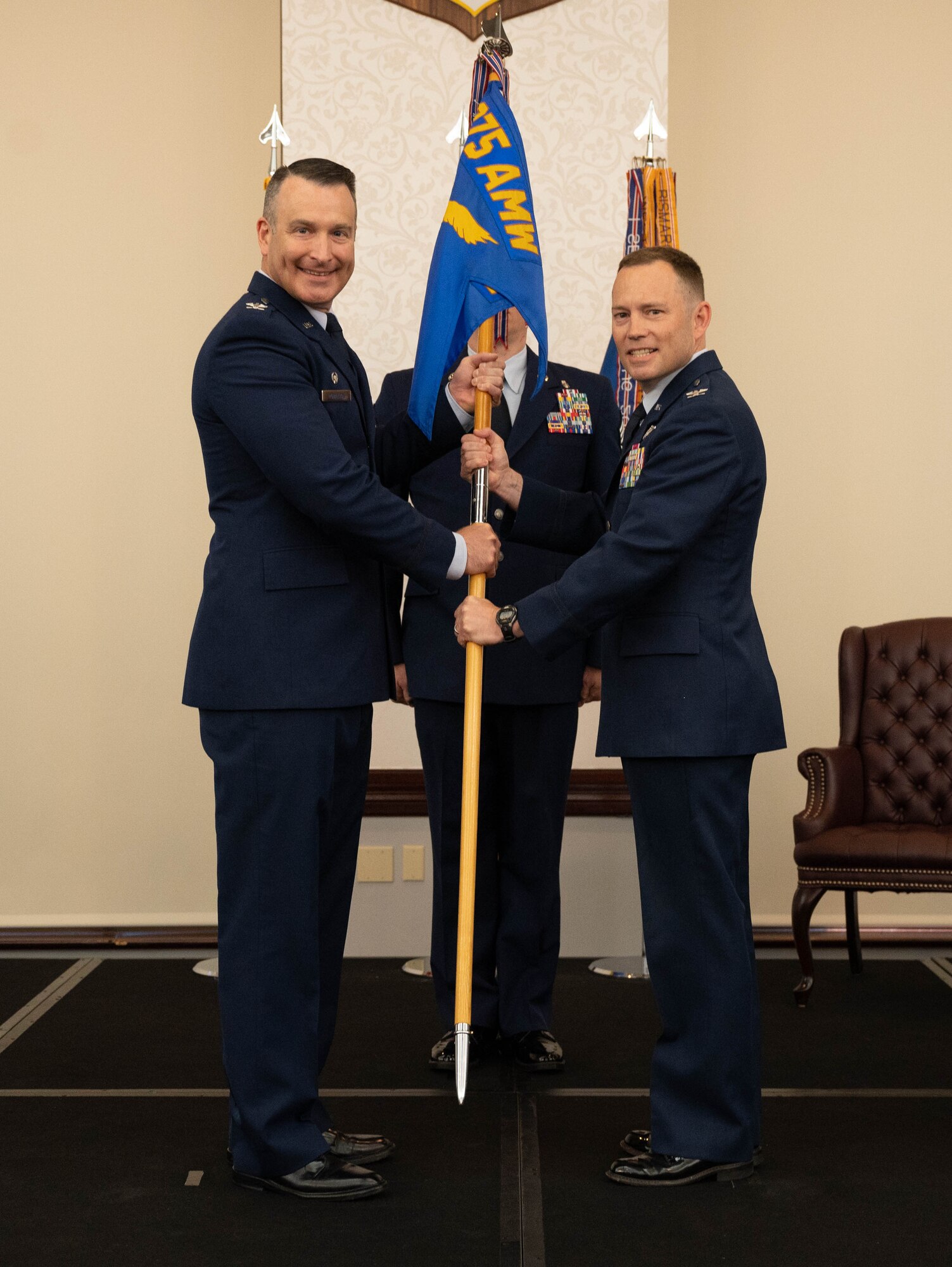 The passing of the guidon for the assumption of command.