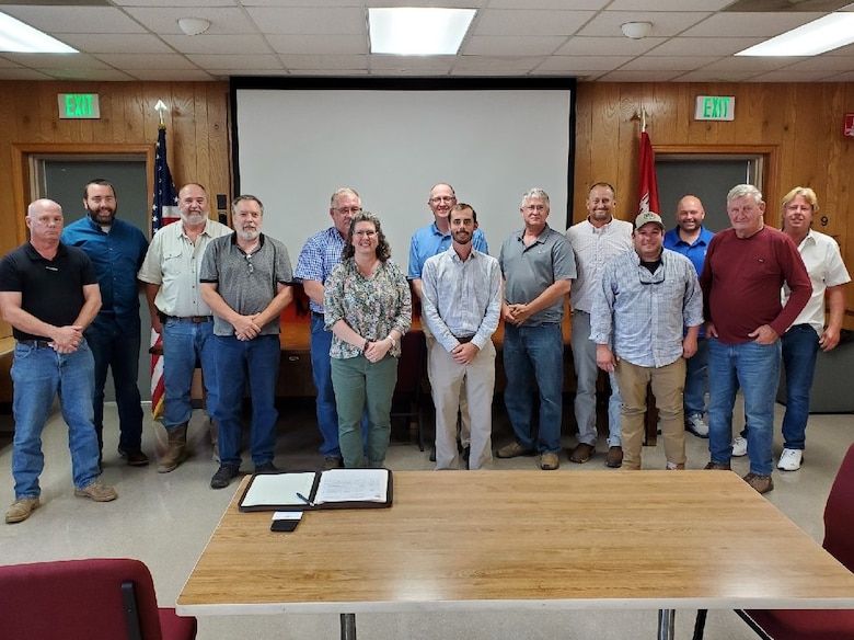 IN THE PHOTO,  Representatives of Great Lakes Dredge and Dock Company, International Port of Memphis and USACE. (Courtesy photo)