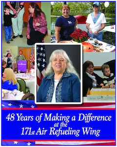 Collage showing Deb Krall, airman and family readiness program manager.