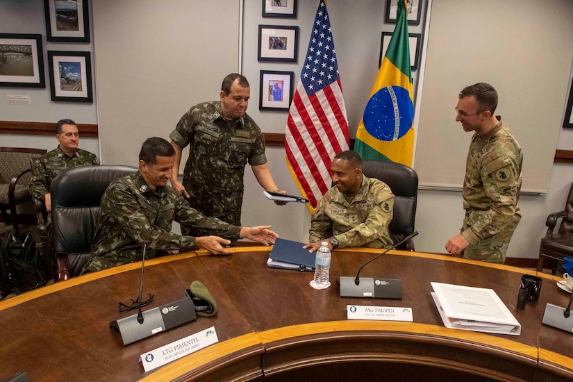 U.S. Army South hosted army-to-army staff talks with Brazil at the Army South headquarters from June 21 to June 24, 2022. This weeklong series of events served to further strengthen professional partnerships and coordinate bilateral events for the upcoming years.