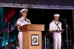 PHU YEN, VIETNAM (June 20, 2022) – Captain Hank Kim, Pacific Partnership 2022 mission commander, left, delivers remarks during the Pacific Partnership Vietnam opening ceremony. Now in its 17th year, Pacific Partnership is the largest annual multinational humanitarian assistance and disaster relief preparedness mission conducted in the Indo-Pacific. (U.S. Navy photo by Mass Communication Specialist 2nd Class Brandie Nuzzi)