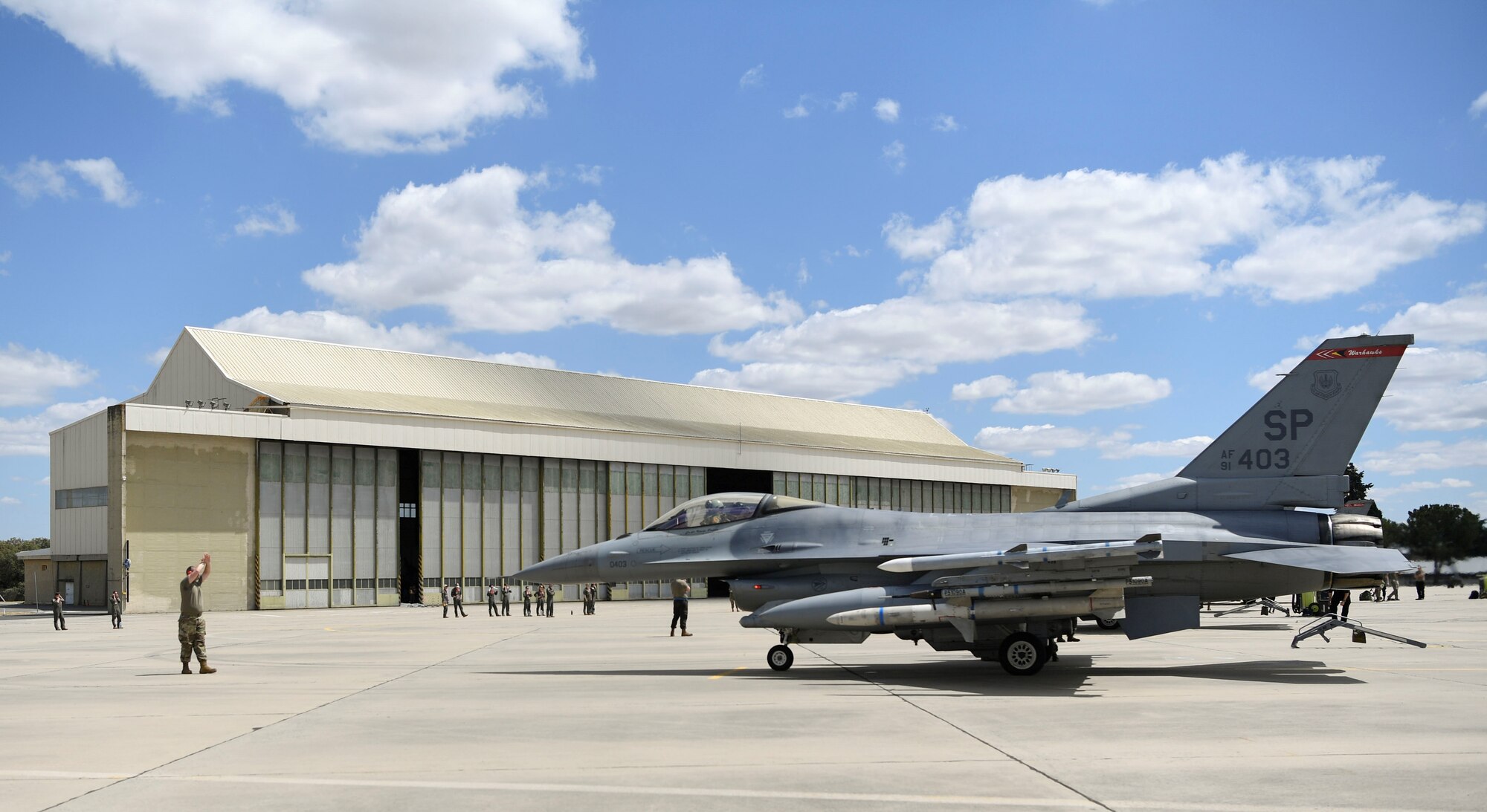 A U.S. Air Force F-16 Fighting Falcon aircraft from the 480th Fighter Squadron, from Spangdahlem Air Base, Germany, arrives in Portugal for Exercise Real Thaw 22 at Beja Air Base, Portugal, June 24, 2022. Real Thaw is a Portuguese Air Force-led, training exercise. The purpose of this exercise is to develop and integrate realistic interoperability tasks both in the air and on the ground between multinational units. (U.S. Air Force photo by Tech. Sgt. Warren D. Spearman Jr.)