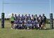 The Department of the Air Force Women’s 7s Rugby Team poses for a team photo.