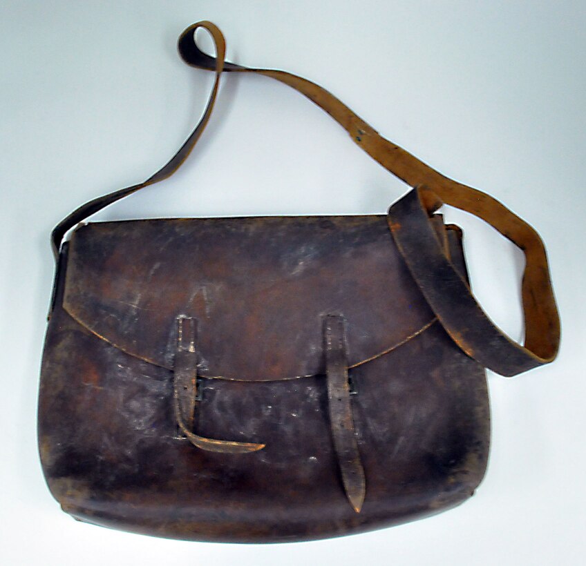 Leather bag with strap