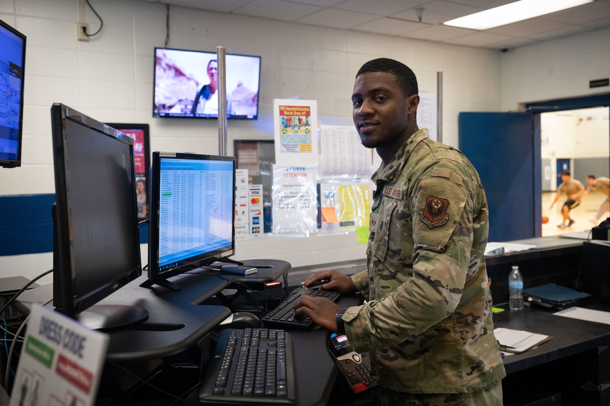 U.S. Air Force Senior Airman Richard Vaughn, a 1st Special Operations Force Support Squadron fitness center apprentice, poses for an environmental portrait at Hurlburt Field, Florida, June 16, 2022.
