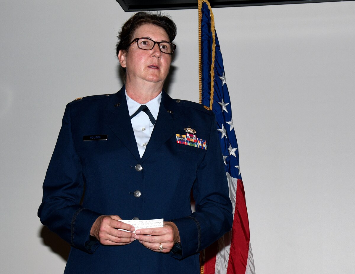 woman talks to a crowd