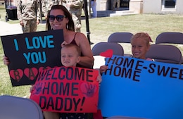 Families welcome home Soldiers who were deployed.