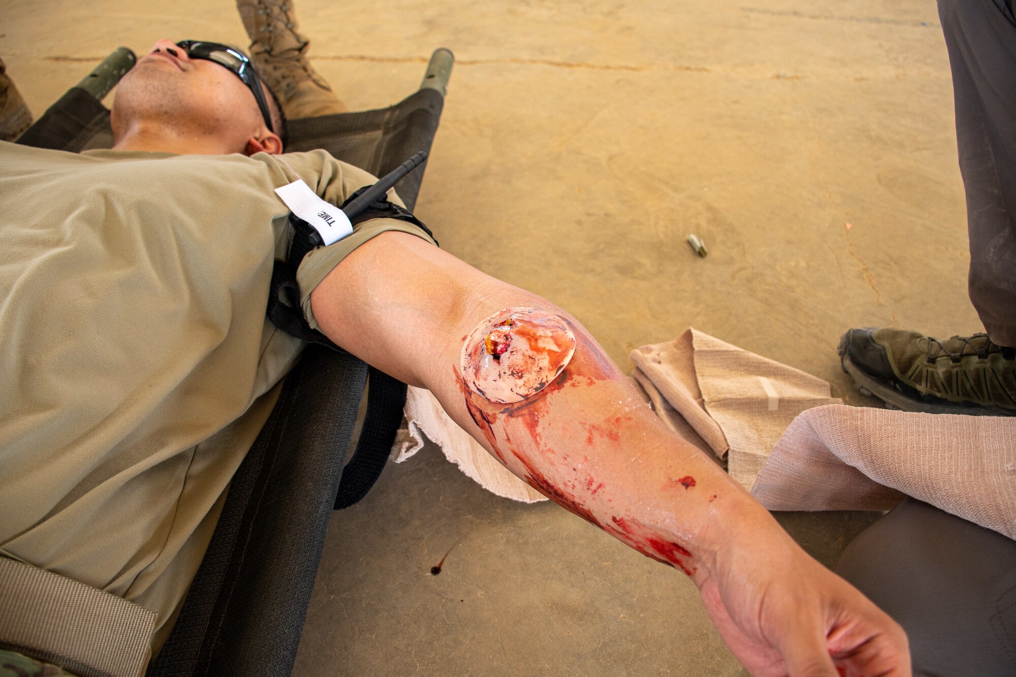 The 386th Expeditionary Medical Group hosted a joint coalition tactical combat casualty care all service members course.  TCCC was designed to lessen combat deaths by providing trauma stabilization techniques for the wounded to survive long enough to receive life-saving treatment at a medical facility.