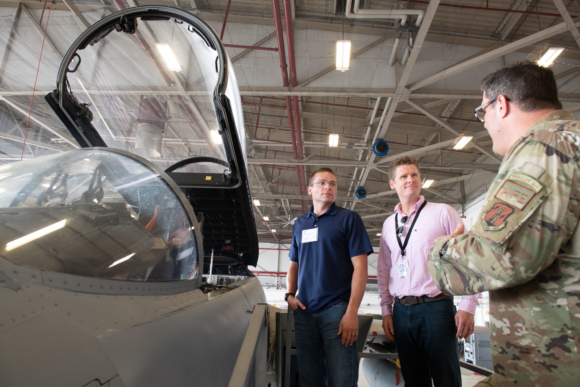 Officials from the 125th Fighter Wing, Florida Air National Guard, host community leaders from the Jacksonville, Florida area at the Friends of the Fang event held June 24, 2022. (U.S. Air National Guard photo by Tech. Sgt. Chelsea Smith)