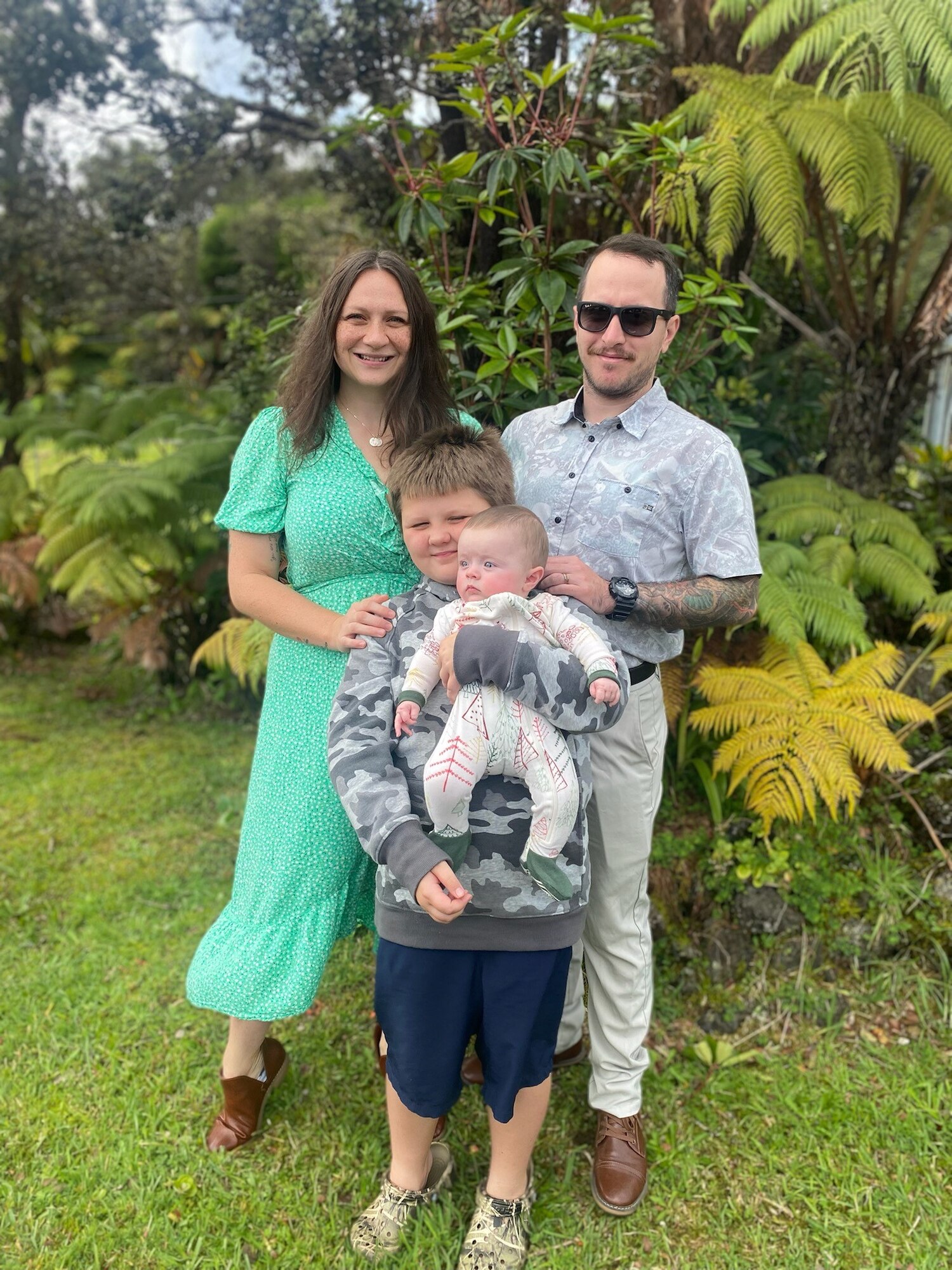Master Sgt. William Beyer with wife Emma, stepson Kalen and daughter Emma.