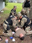 Washington National Guard Soldiers from the 506th Military Police Detachment conduct tactical medical training June 15, 2022 at Joint Base Lewis-McChord, Wash.