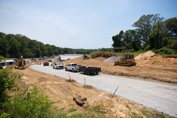 Construction work at the U.S. Army Engineer Research and Development Center will soon be complete on the latest infrastructure enhancement project at the main campus in Vicksburg, Mississippi.  The project includes road repair, easier access and cleaner layouts of roads, addition of new lighting, moving powerlines, repairing water and gas lines and rerouting and improving the communication lines.  (U.S. Army Corps of Engineers photo by Jared Eastman)