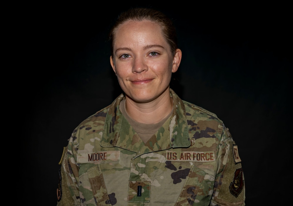 First Lt. Alysa Moore, 51st Operational Medical Readiness Squadron public health element chief, poses for a photo at Osan Air Base, Republic of Korea, June 24, 2022.