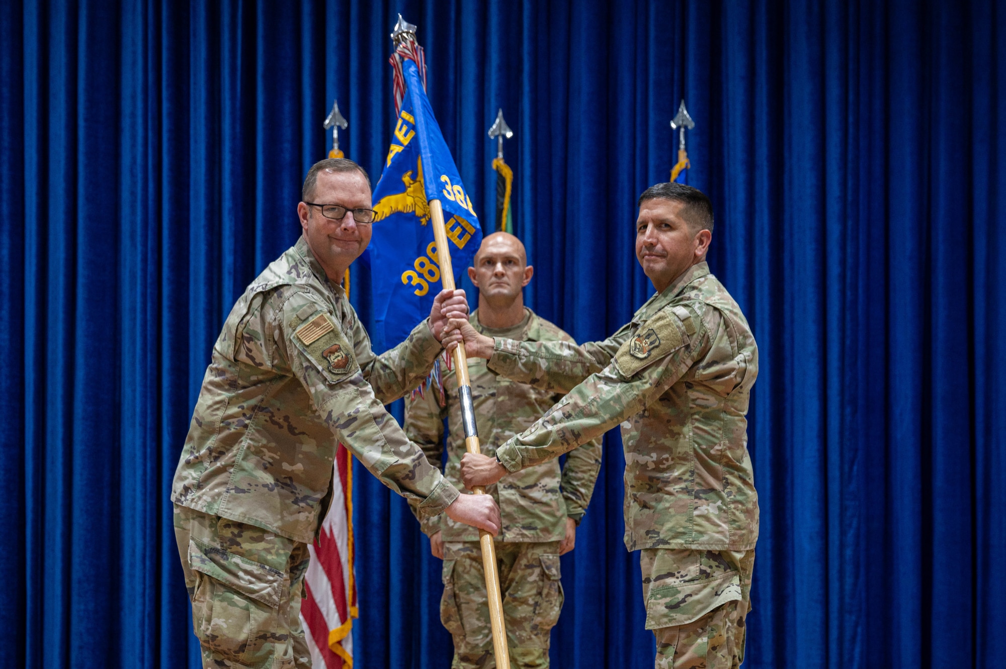 The 386th Expeditionary Mission Support Group was the third group to inactivate as the 386th Air Expeditionary Wing moves from the expeditionary group construct toward the Air Staff model. Col. John Gustafson led over 3,600 Total Force Airmen across three deployment rotations at three operating locations and guided U.S. Central Command’s busiest aerial port, moving over 80,000 passengers and nearly 60,000 tons of cargo.