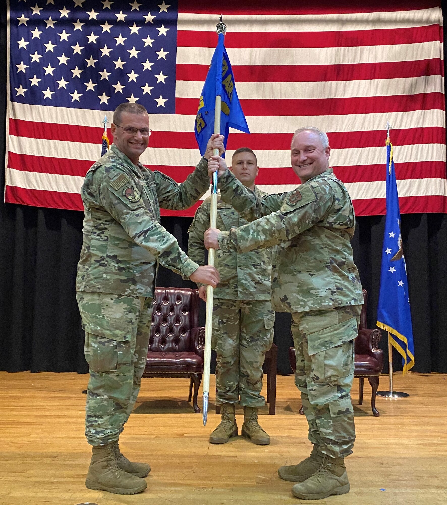 Col. Matthew Basler accepts command of the 931st Mission Support Group
