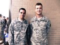 2 Soldiers pose for a picture