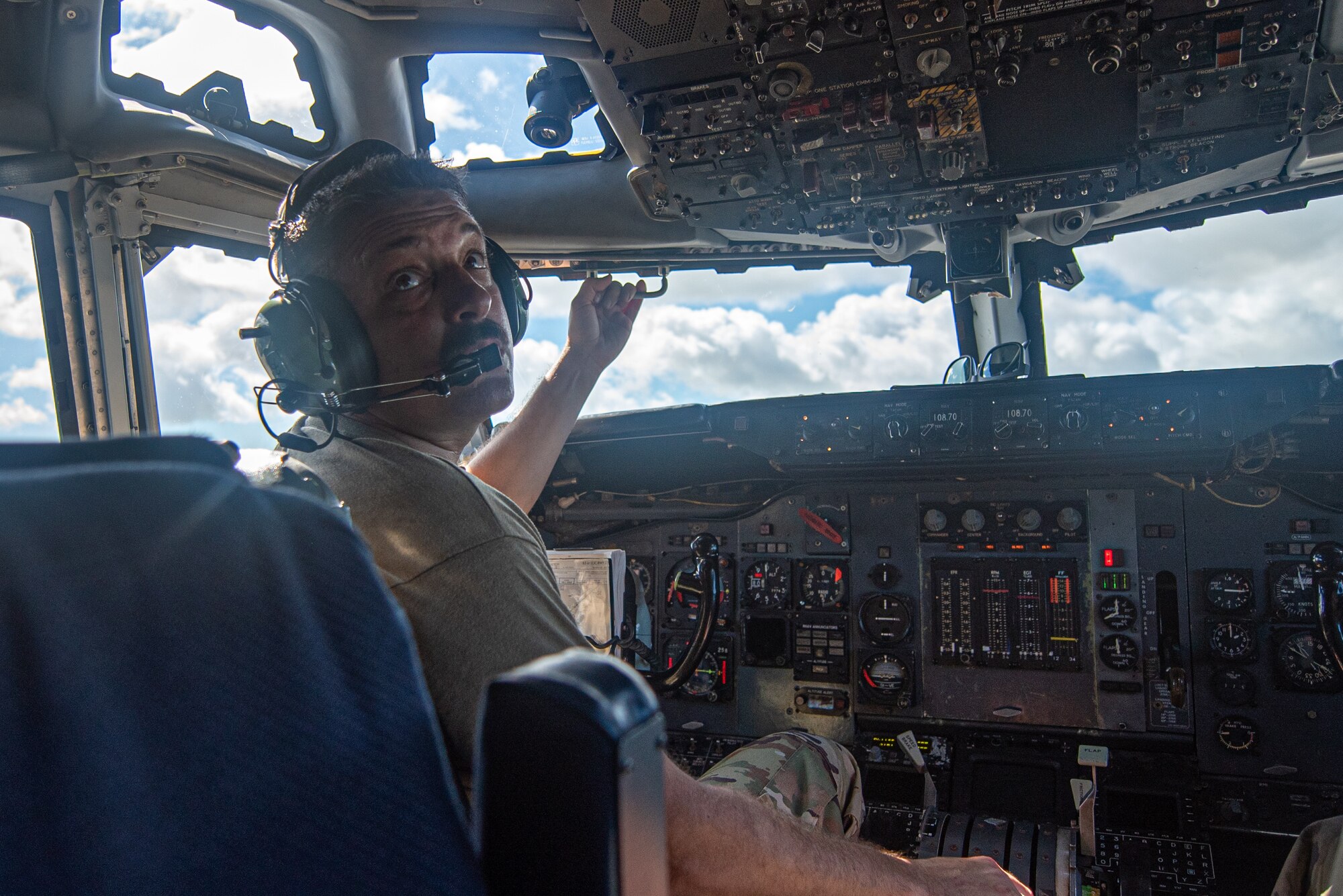 An Airman tests aircraft engines.