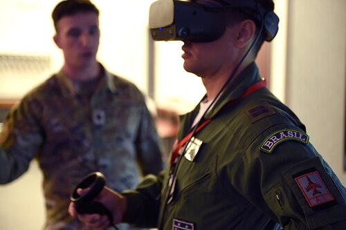 Members of the Brazilian Air Force test space domain awareness technology June 7, 2022 at the Air Force Research Laboratory Information Directorate in Rome, New York. (U.S. Air Force photo / Marc Denofio)
