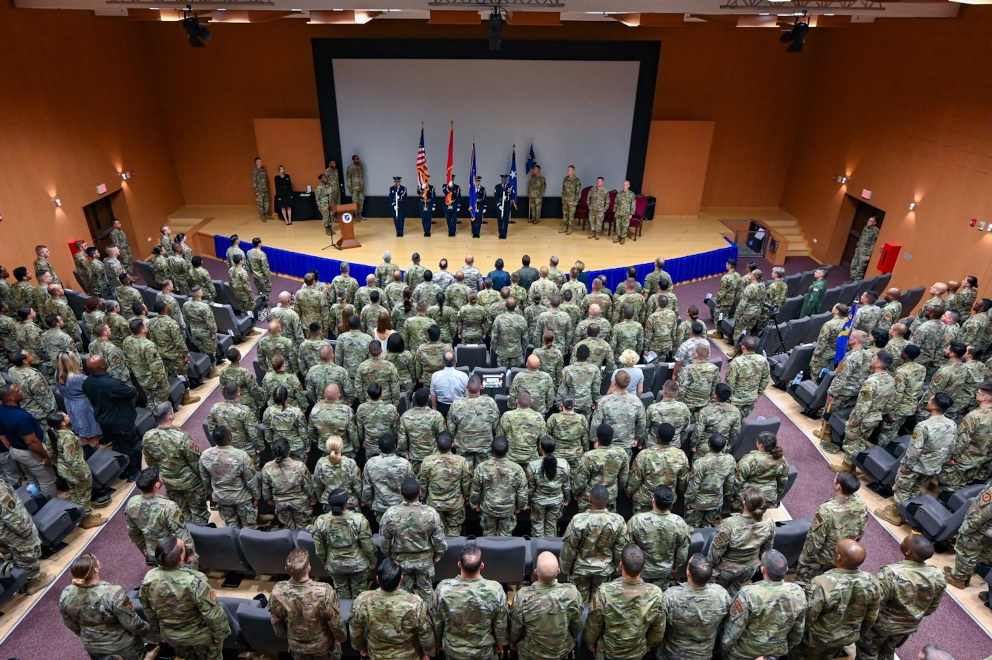 Personnel assigned to Incirlik Air Base attend a change of command ceremony at Incirlik AB, Turkey, June 30, 2022. During the ceremony, Col. Jason Gingrich relinquished command of the 39th ABW to Maj. Gen. Derek France, Third Air Force commander, who then charged Powell with leading the wing. The 39th ABW is charged with defending NATO’s southern flank under the auspices of 3rd AF, U.S. Air Forces in Europe – Air Forces Africa and U.S. European Command. The wing projects global power through strategic deterrence, agile combat support and enduring partnerships to defend U.S. interests and allies. (U.S. Air Force photo Staff Sgt. Gabrielle Winn)