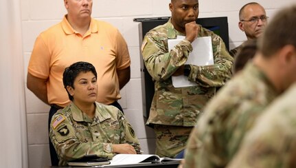 Army Reserve Soldiers from the U.S. Army Civil Affairs and Psychological Operations Command (Airborne) converge at the Military Training Center on Fort Leavenworth, Kansas in June, 2022 for Command Post Exercise – Functional (CPX-F) 22-02 to develop their functional expertise within Civil Affairs (CA), Psychological Operations (PSYOP) and Information Operations (IO) elements supporting a division and corps-level staff.