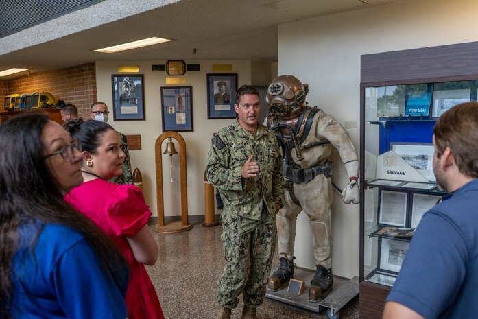 Panama City, FL (June 29, 2022)  Panama City Beach Chamber of Commerce toured around Naval Support Activity Panama City and its tenant commands on June 29th to learn about the Navy's mission here in Panama City.(U.S. Navy Photo by Mass Communication Specialist 2nd Class Kyle Merritt/Released)