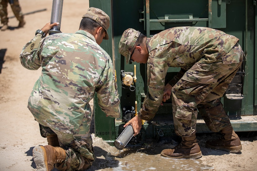 Army Reserve Soldiers train on water treatment procedures