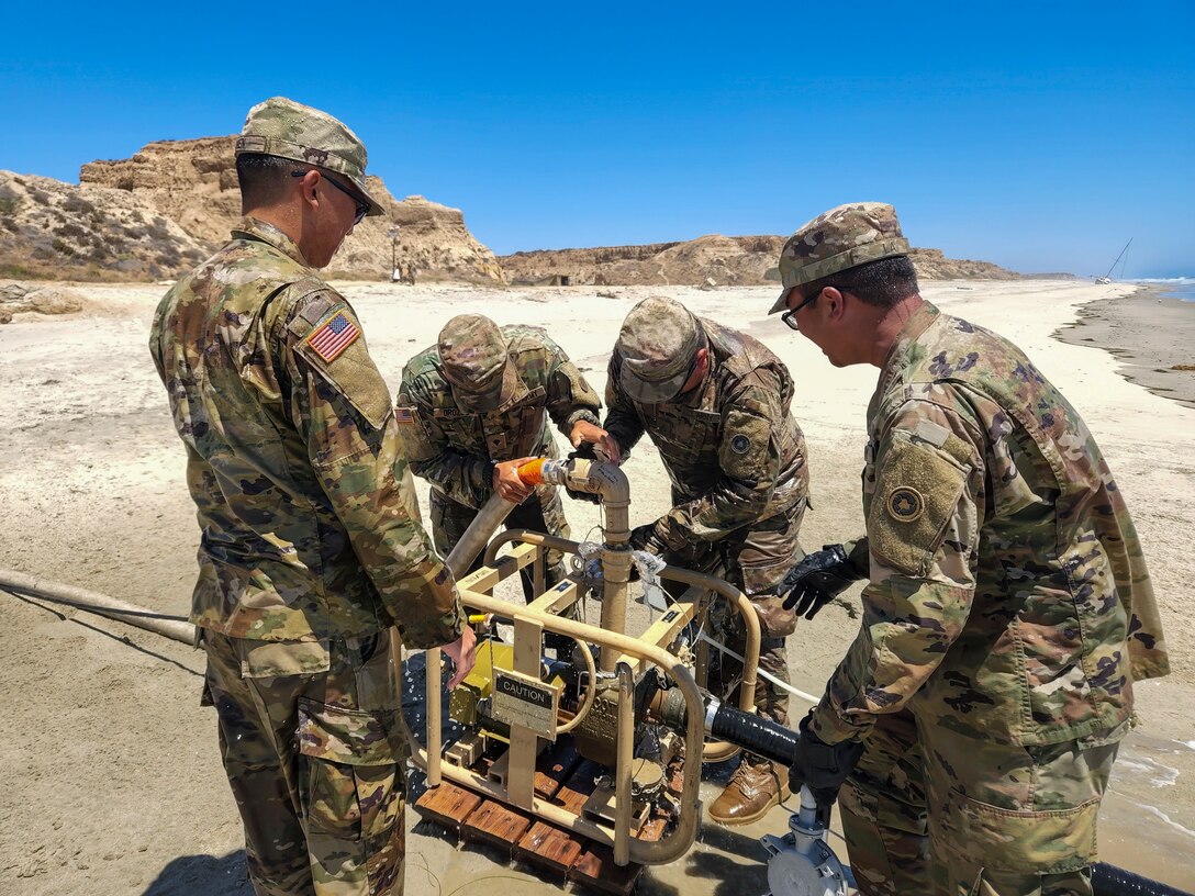 Army Reserve Soldiers train on water treatment procedures