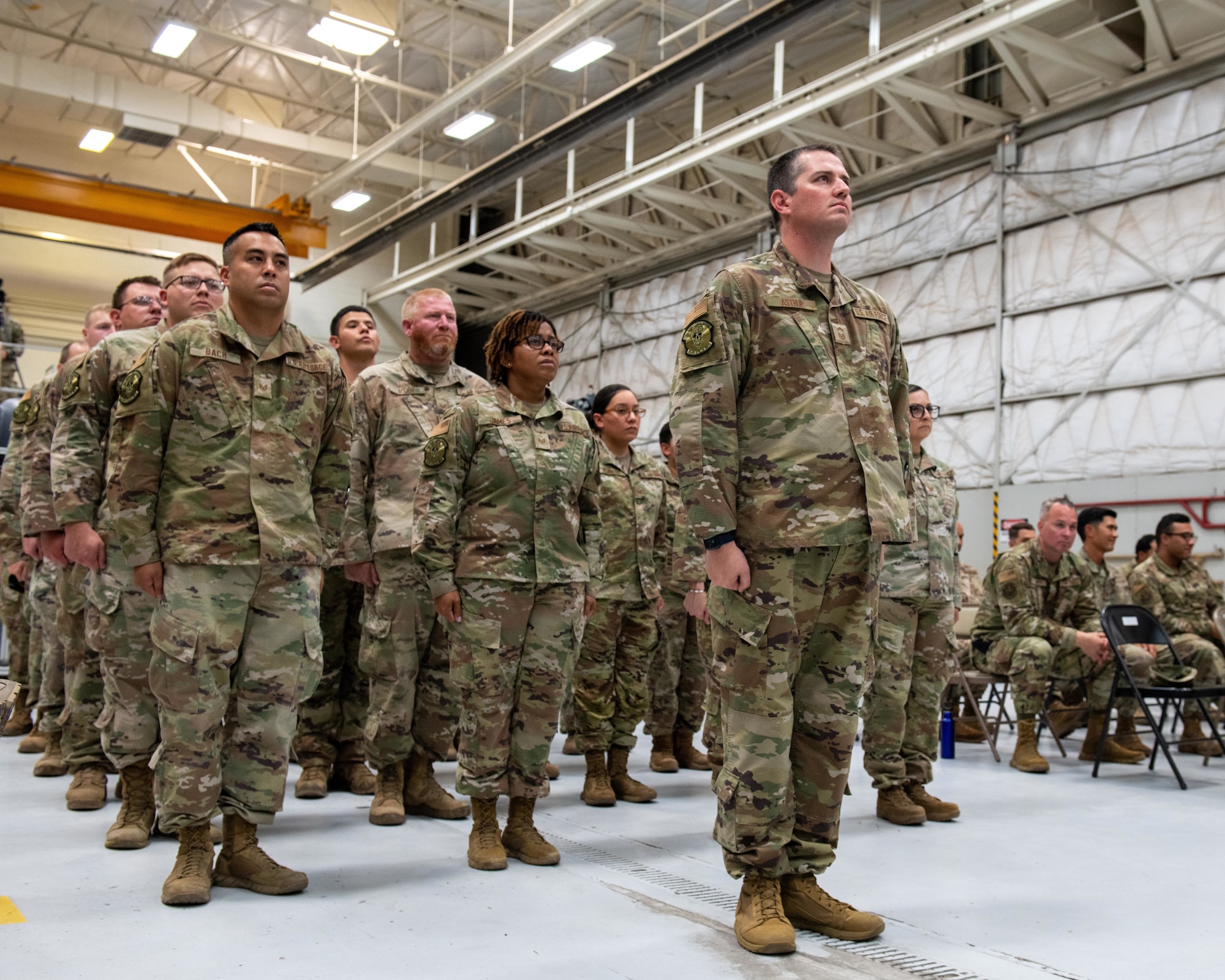 Lt. Col. Joseph Romeo, 943rd Security Forces commander, assumes command during a change of name ceremony at Davis-Monthan Air Force Base, Arizona, June 10, 2022. The 943rd SFS mission is to provide the most highly effective, cohesive, and disciplined security force defender professionals in the world.(U.S. Air Force photo by Senior Airman Nicole Koreen)