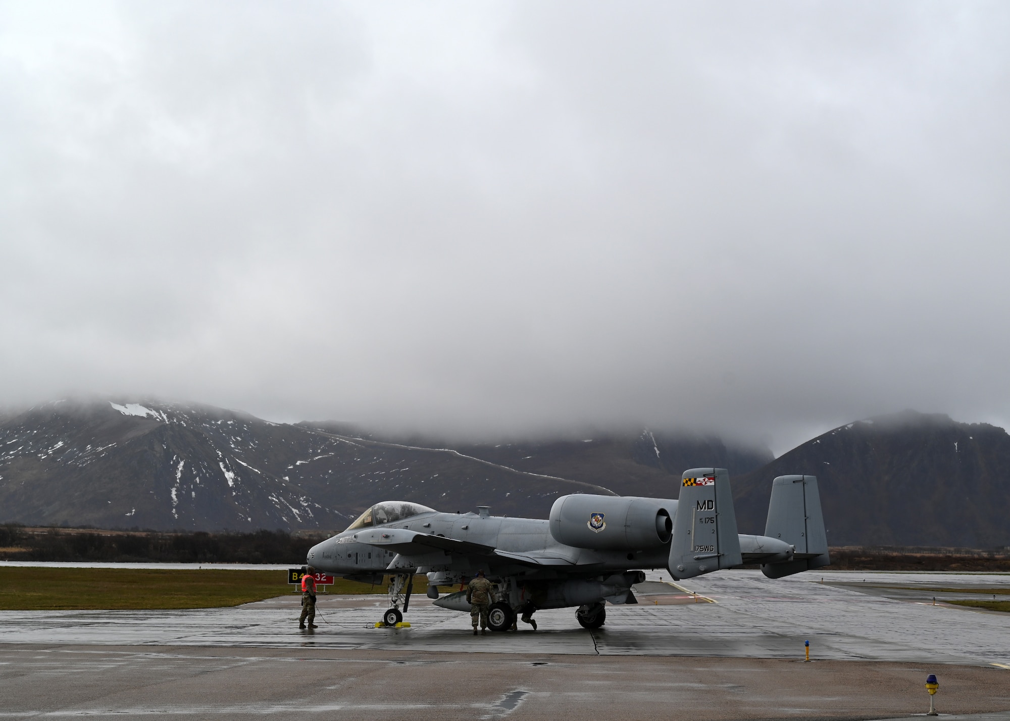 An A-10C Thunderbolt II aircraft assigned to the 104th Fighter Squadron, Maryland Air National Guard, prepares for takeoff from Andoya Air Base, heading to Setermoen Range to participate in the Swift Response exercise, May 12, 2022, in Andenes, Norway.