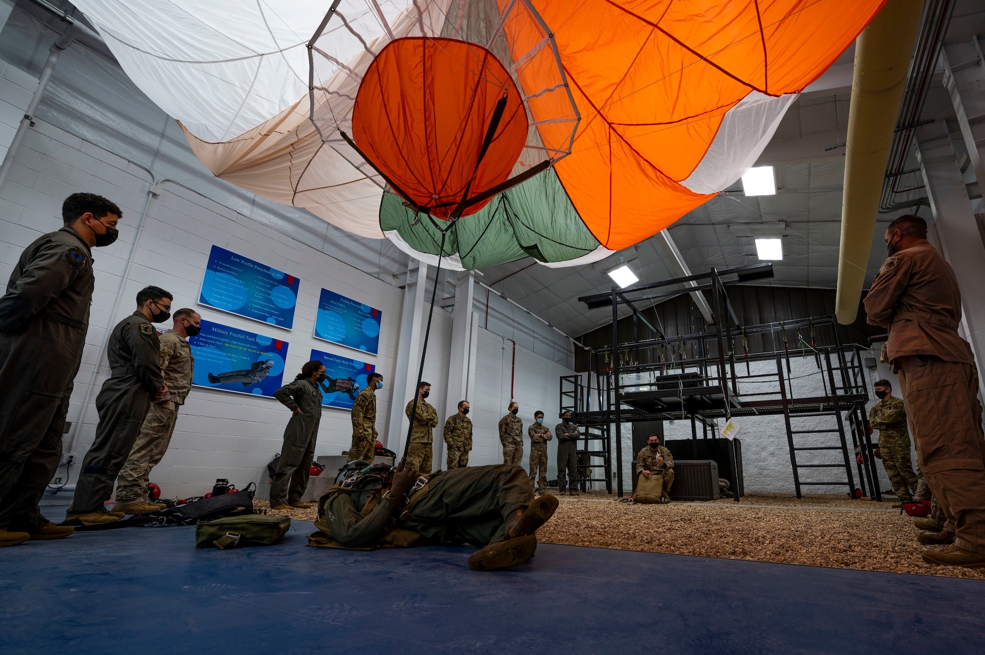Air Commandos attend Parachute Survival Training, Feb. 15, 2022, at Hurlburt Field, Florida