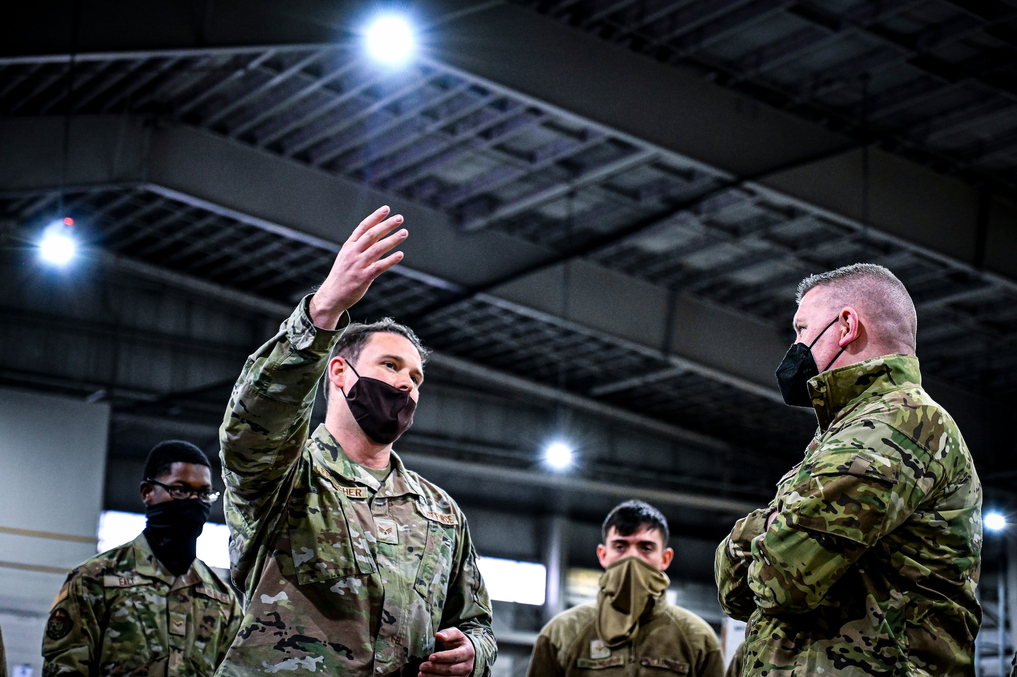 U.S. Air Force Chief Master Sgt. Chad W. Bickley, 18th Air Force command chief, tours the 305th Air Mobility Wing’s Aerial Port Terminal on Feb. 24, 2022, at Joint Base McGuire-Dix-Lakehurst, N.J. Bickley visited the 305 Air Mobility Wing to learn how the unit contributes to the 18th Air Force airlift and aerial refueling missions, and spoke with Airmen to learn about their successes and challenges. As Air Mobility Command’s sole numbered Air Force, 18th AF is tasked with presenting trained, equipped, and ready forces for worldwide operational requirements.