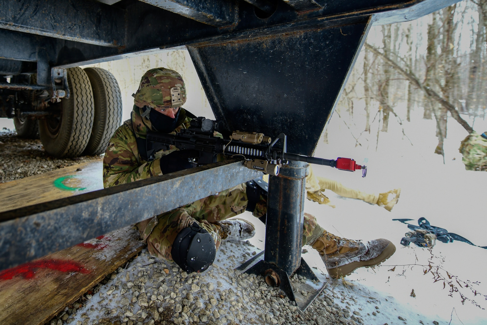 Members of the 926th Security Forces Squadron, based at Nellis Air Force Base, Nevada, completed the Integrated Defense Leadership Course in February 2022. The course is based at Youngstown Air Reserve Station, Ohio, and makes use of Camp James A. Garfield Joint Military Training Center, Ohio.